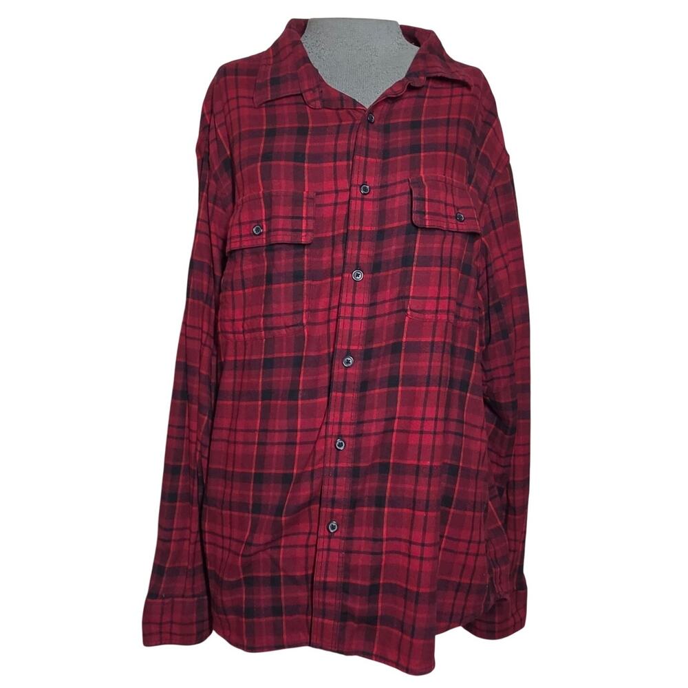 Cotton Blend Plaid Flannel Size XL